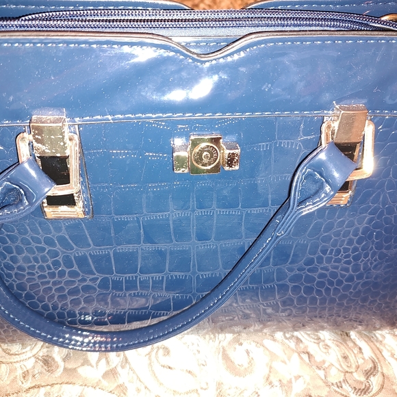 Amazon Handbags - Navy Patent Bag